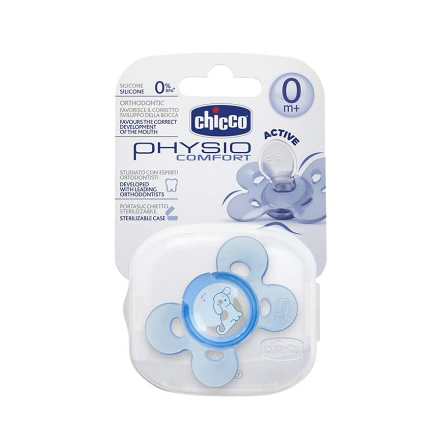 Chicco Physio Comfort Soother Soft 0-6 Months Blue & White